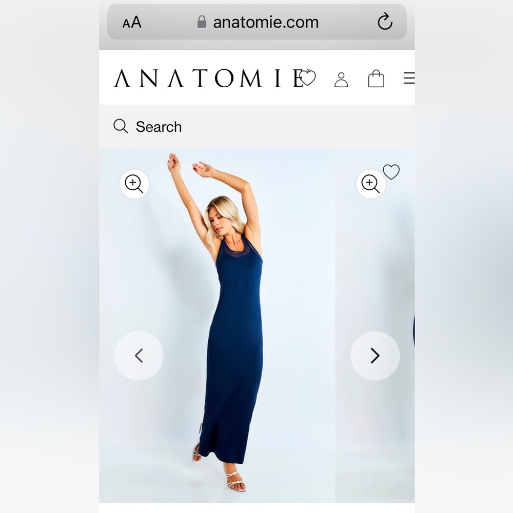 Anatomie Navy Racerback Maxi Dress SZ M
